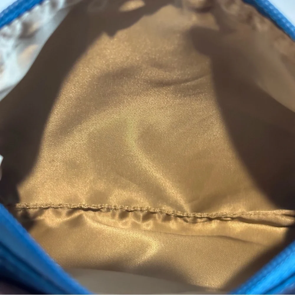 Coach Blue signature nylon logo cosmetic pouch